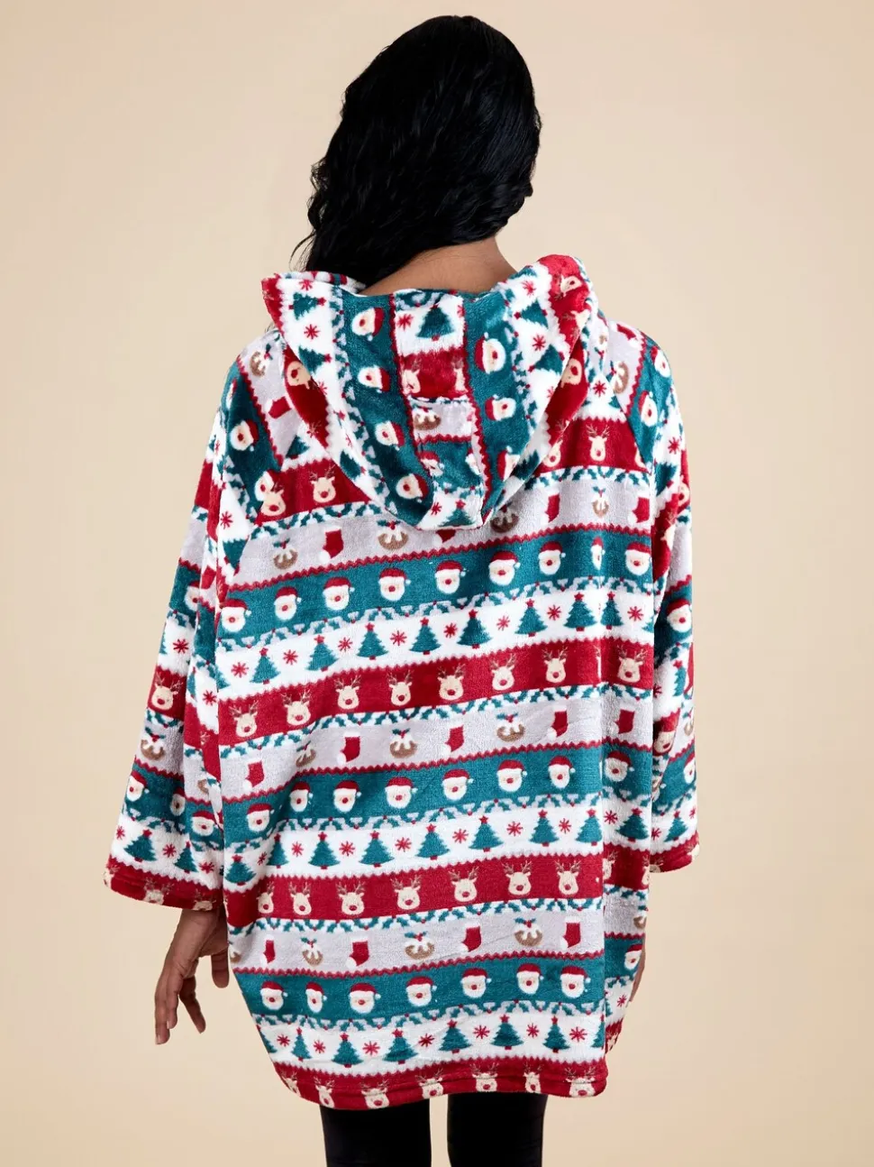 JoJo Maman Bébé kersthoodie met fairisle-motief
