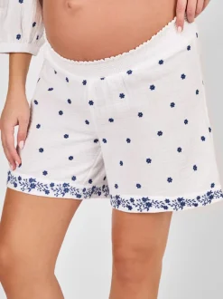 JoJo Maman Bébé Zwangerschapsshorts met borduursel