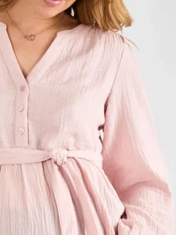JoJo Maman Bébé Zwangerschapsblouse met textuur en lange mouwen