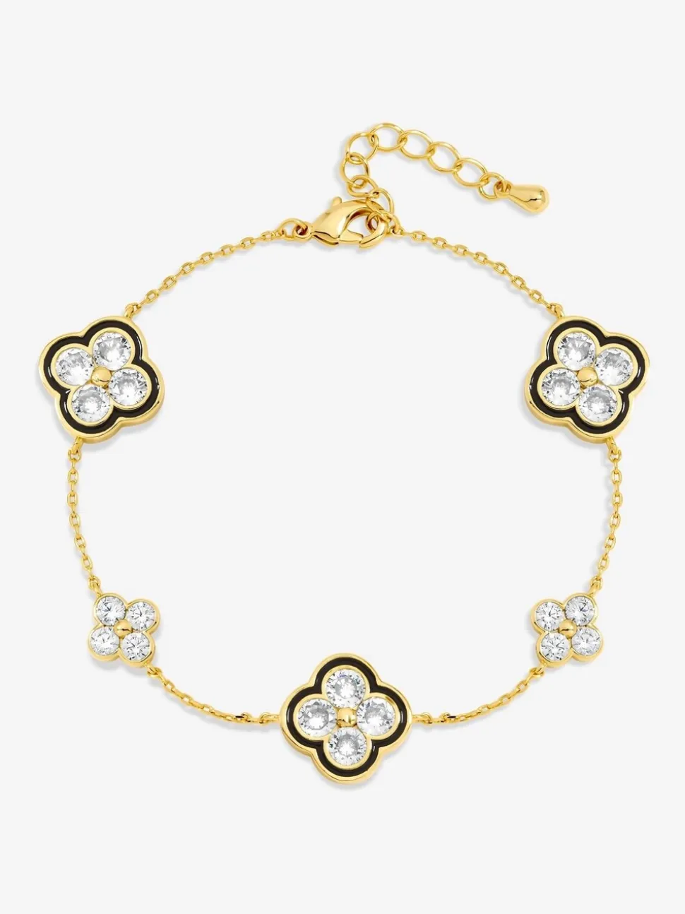 Jon Richard Jet Crystal Clover Bracelet Gift Box