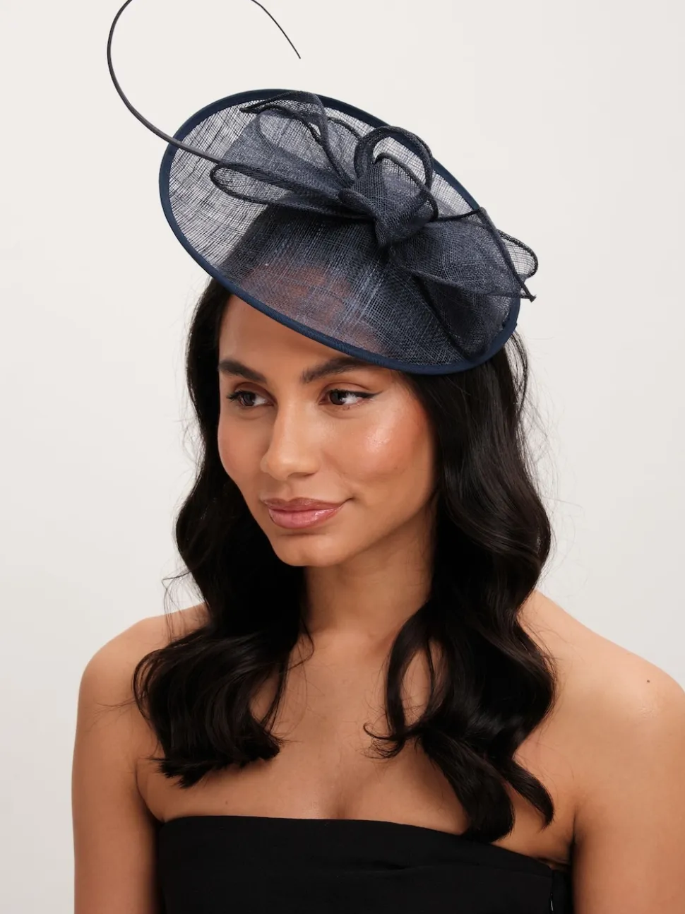 Jon Richard Navy Woven Bow Fascinator