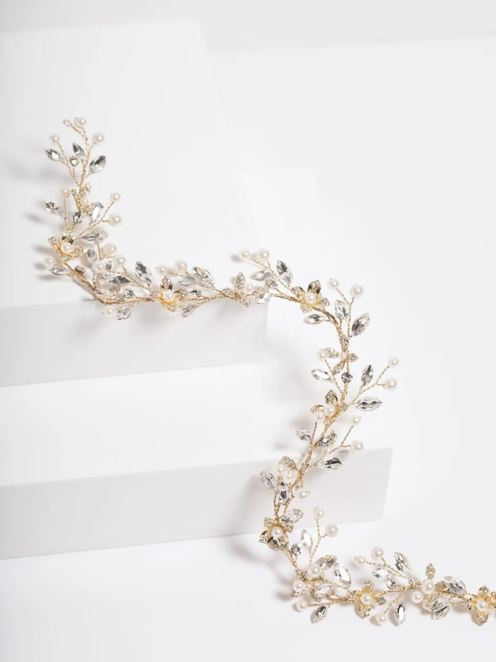 Jon Richard Pearl Crystal Floral Hair Vine