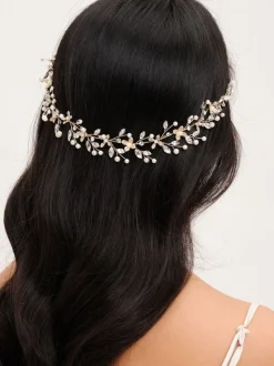 Jon Richard Pearl Crystal Floral Hair Vine