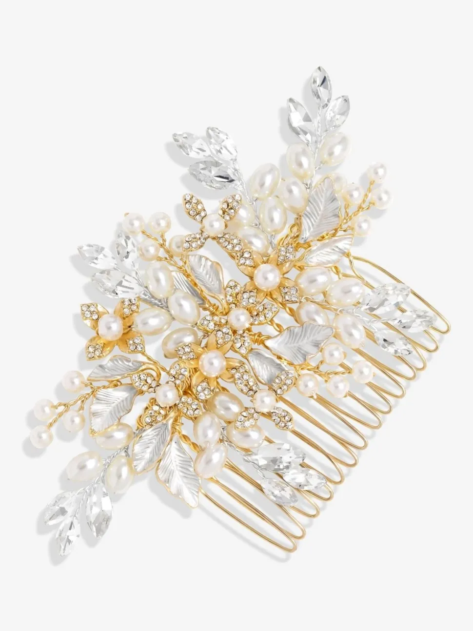 Jon Richard Pearl Crystal Floral Comb