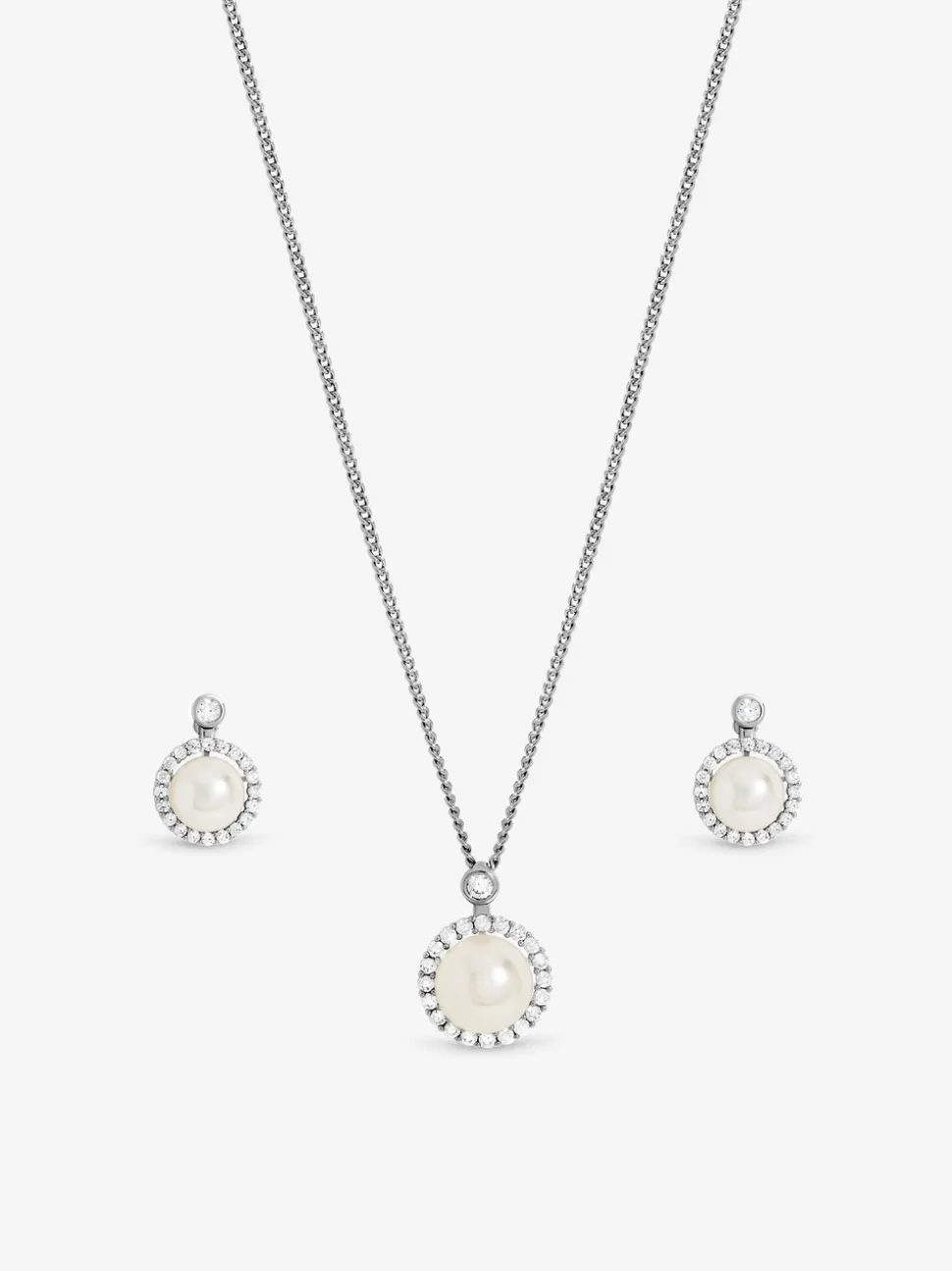 Jon Richard Plated and Cubic Zirconia Pearl Halo Box Set Gift Box