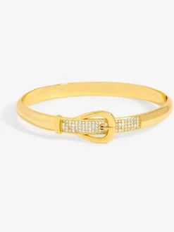 Jon Richard Plated 18K and Pave Buckle Bangle