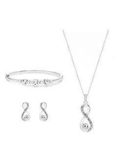 Jon Richard sieradenset met oneindigheidshanger met kristallen in cadeaudoos