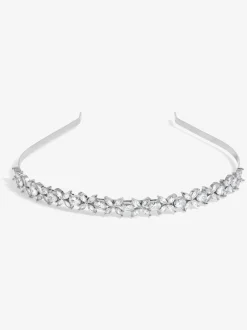 Jon Richard Tone Crystal Floral Print Single Row Headband
