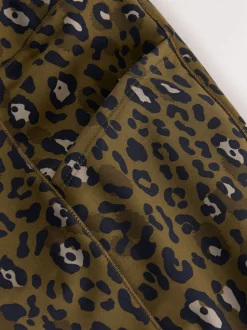 Kaki met dierenprint - Outdoor legging met fleecevoering en warme handgreep