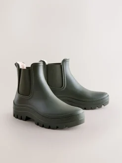 Kakigroen - Faux Fur Lined Chelsea Ankle Wellies