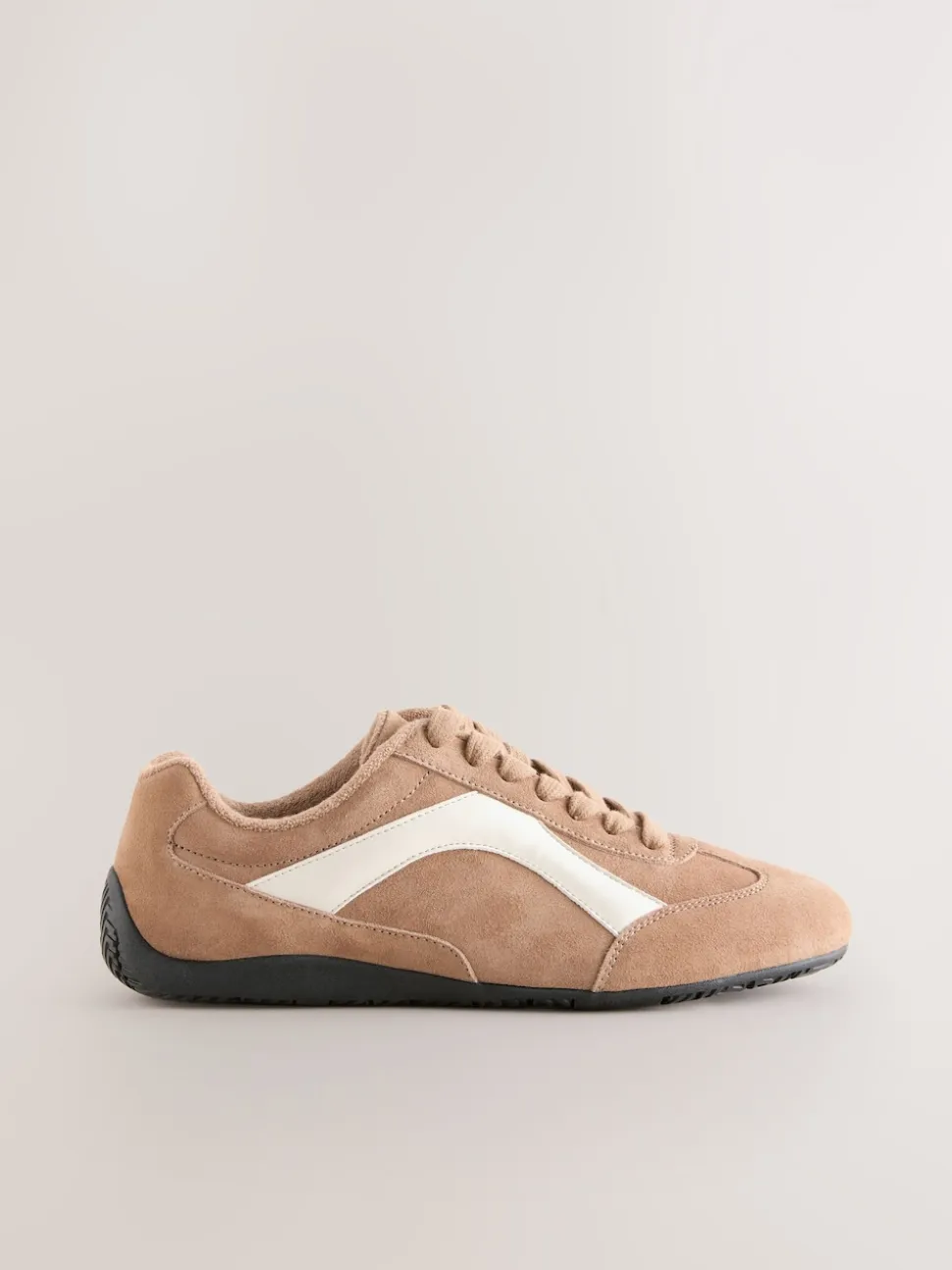 Kameelkleurig suède - Forever Comfort® Leather Slimsole Lace-Up Trainers