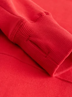 Kersrood - Active Longline Overhead Hoodie met superzacht naaddetail en zakken