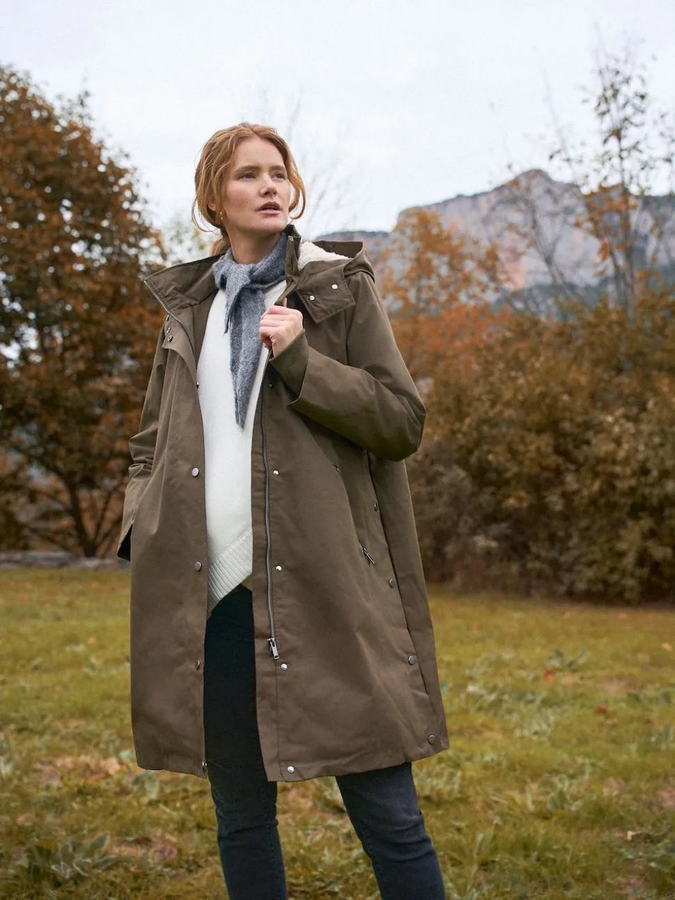 Khaki - Seraphine 3 in 1 Zwangerschaps- en draagparka met Borgvoering