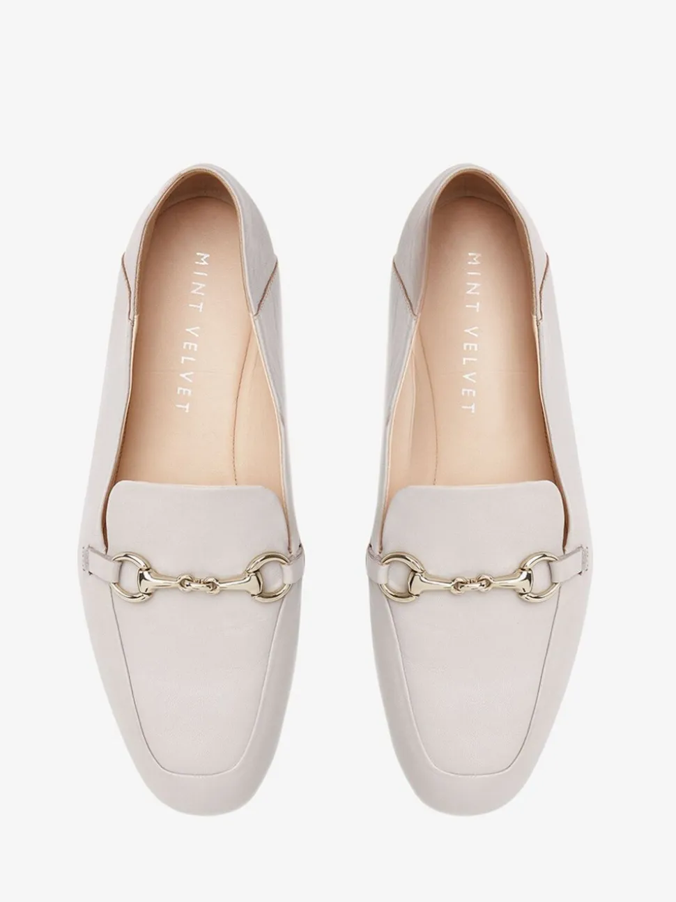 Kiezelkleurig crème - Mint Velvet Camille loafers van leer