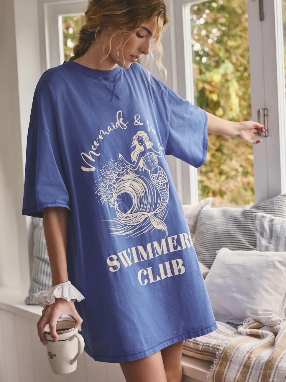 Kobaltblauw - Graphic Nightie