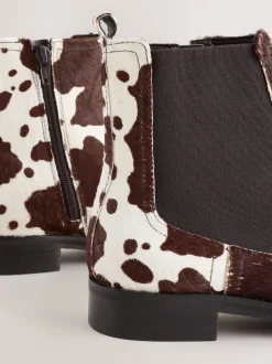 Koeienprint leer - Forever Comfort® Chelsea-enkellaarzen