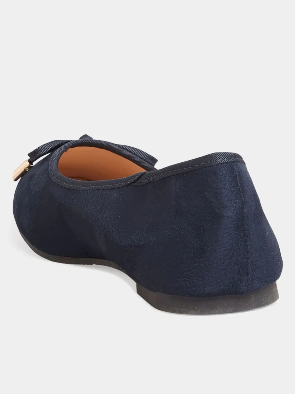 Lange Sally ballerina-imitatiesuèdeachtige pumps met wijde pasvorm