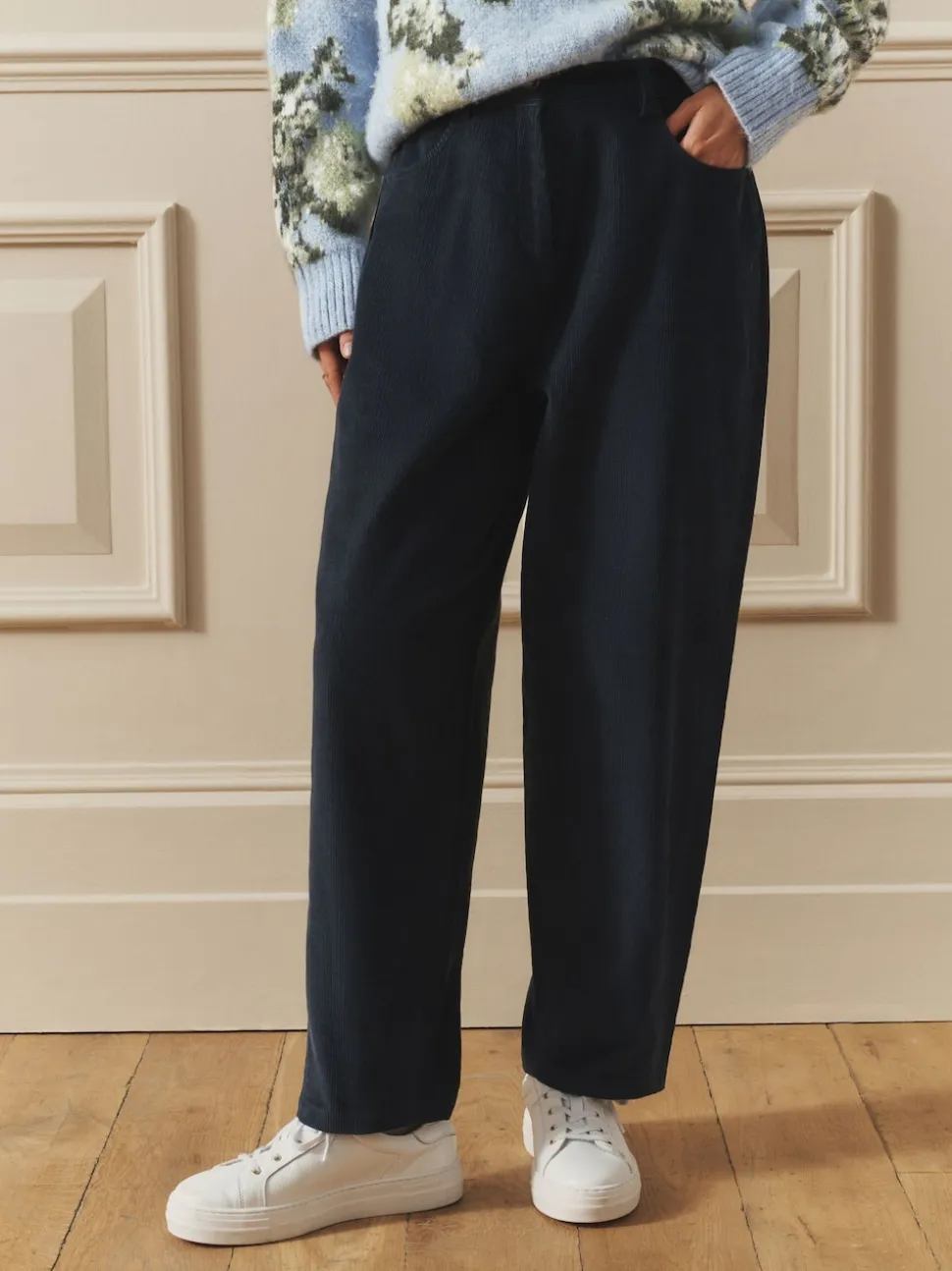 Laura Ashley Cord Casual Slight Barrel Trousers