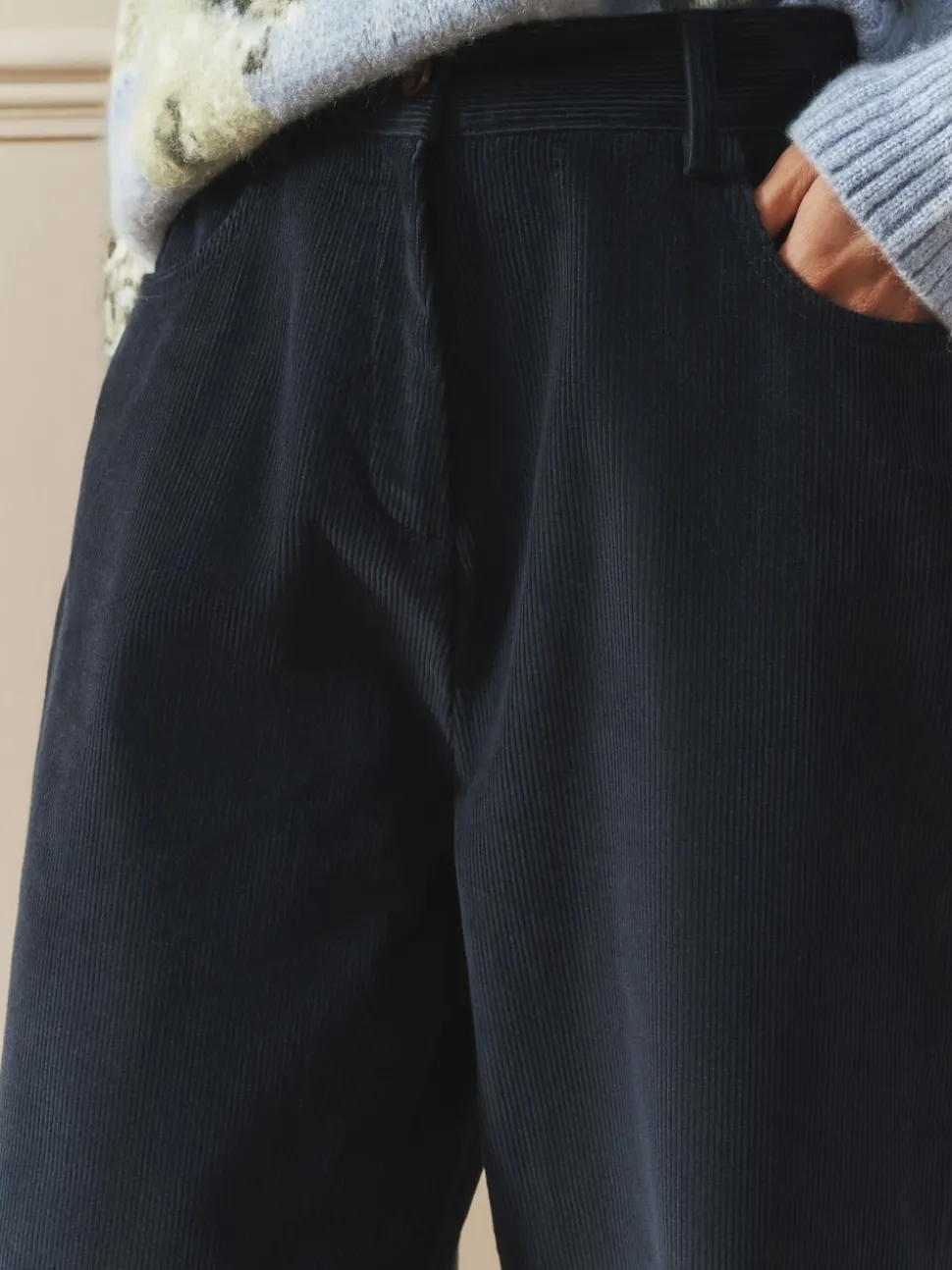 Laura Ashley Cord Casual Slight Barrel Trousers