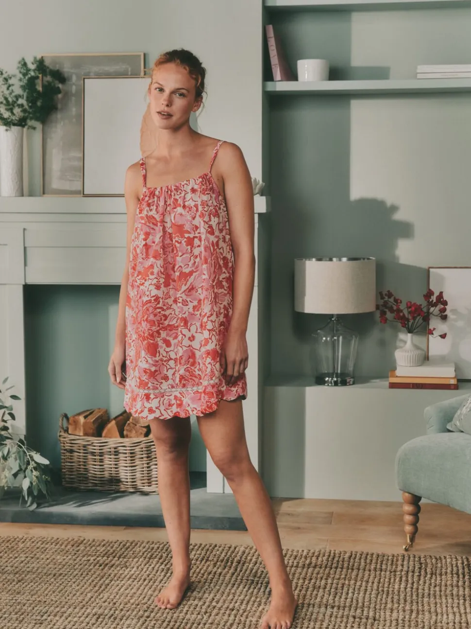 Laura Ashley Cotton Scalloped Slip Nightie