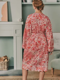 Laura Ashley Cotton Scalloped Woven Robe