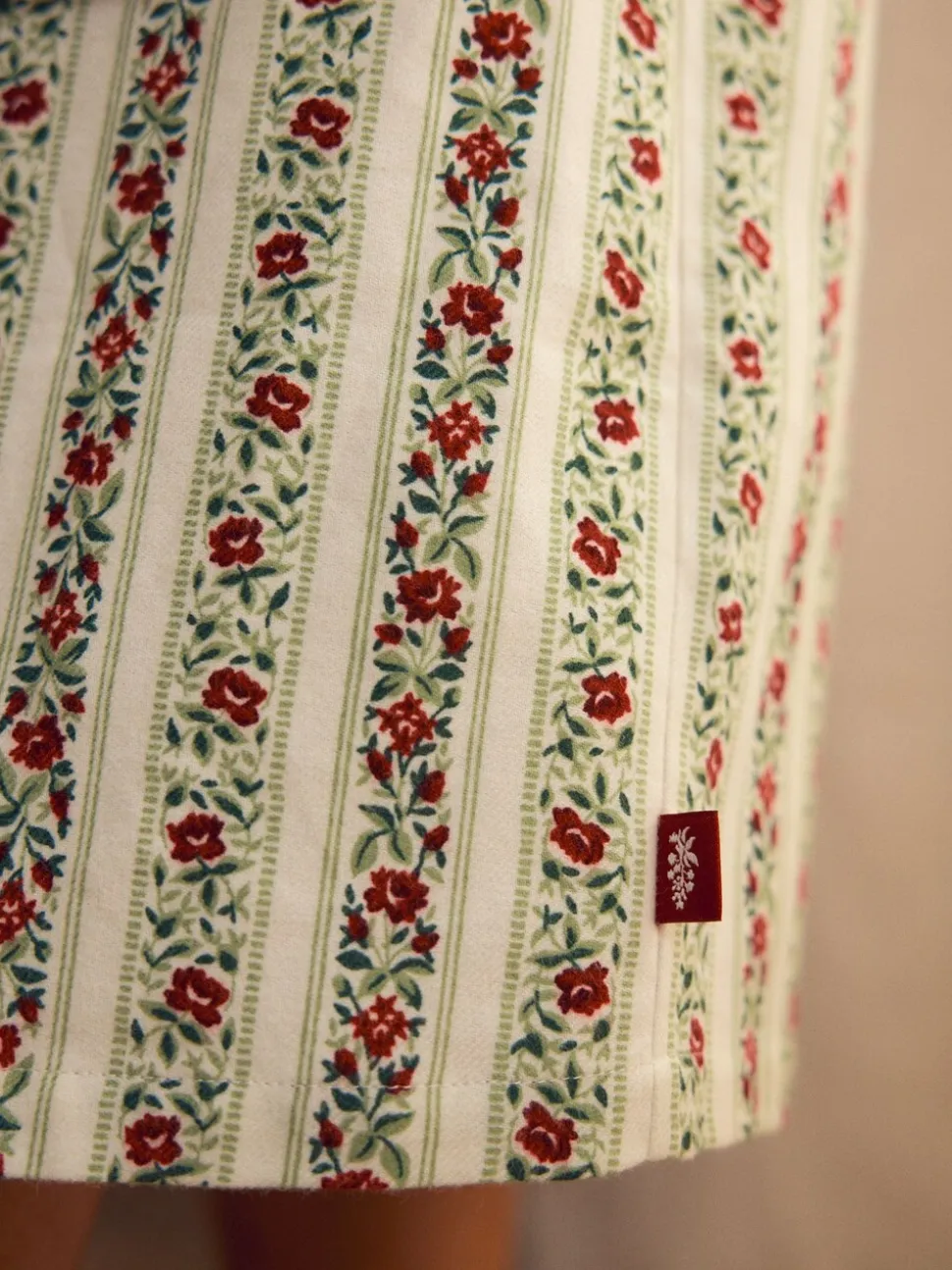 Laura Ashley feestelijke Kerstmis roos Kelbrook gestreepte overslagbadjas