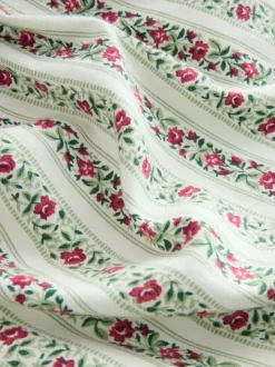 Laura Ashley feestelijke Kerstmis roos Kelbrook gestreepte overslagbadjas