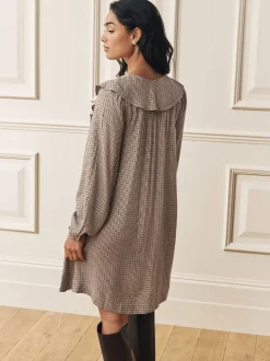 Laura Ashley Heritage Check Ruffle Front Mini Dress