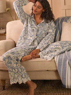 Laura Ashley Oastbrook Double Cloth Cotton Pyjamas