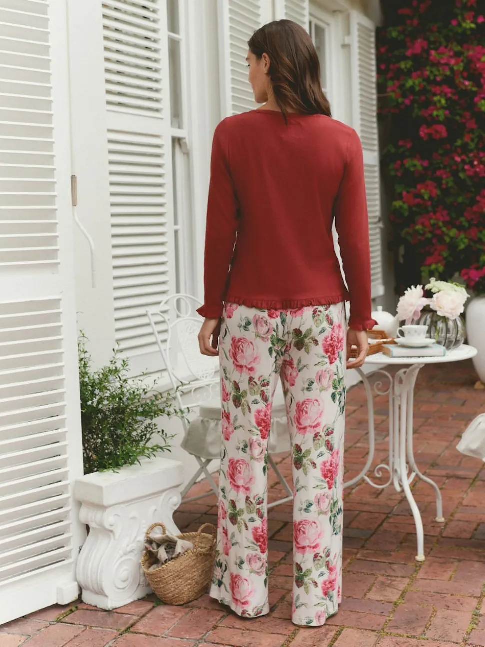 Laura Ashley Pointelle jersey pyjama's met lange mouwen