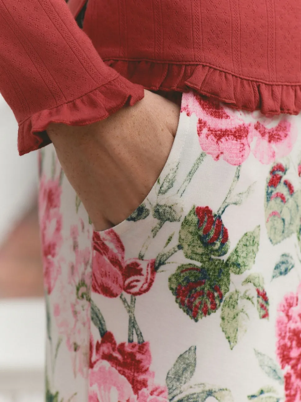Laura Ashley Pointelle jersey pyjama's met lange mouwen
