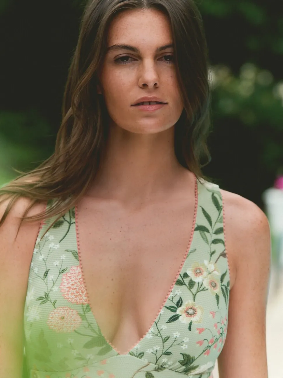 Laura Ashley Textured Plunge Tummy Control Swimsuit