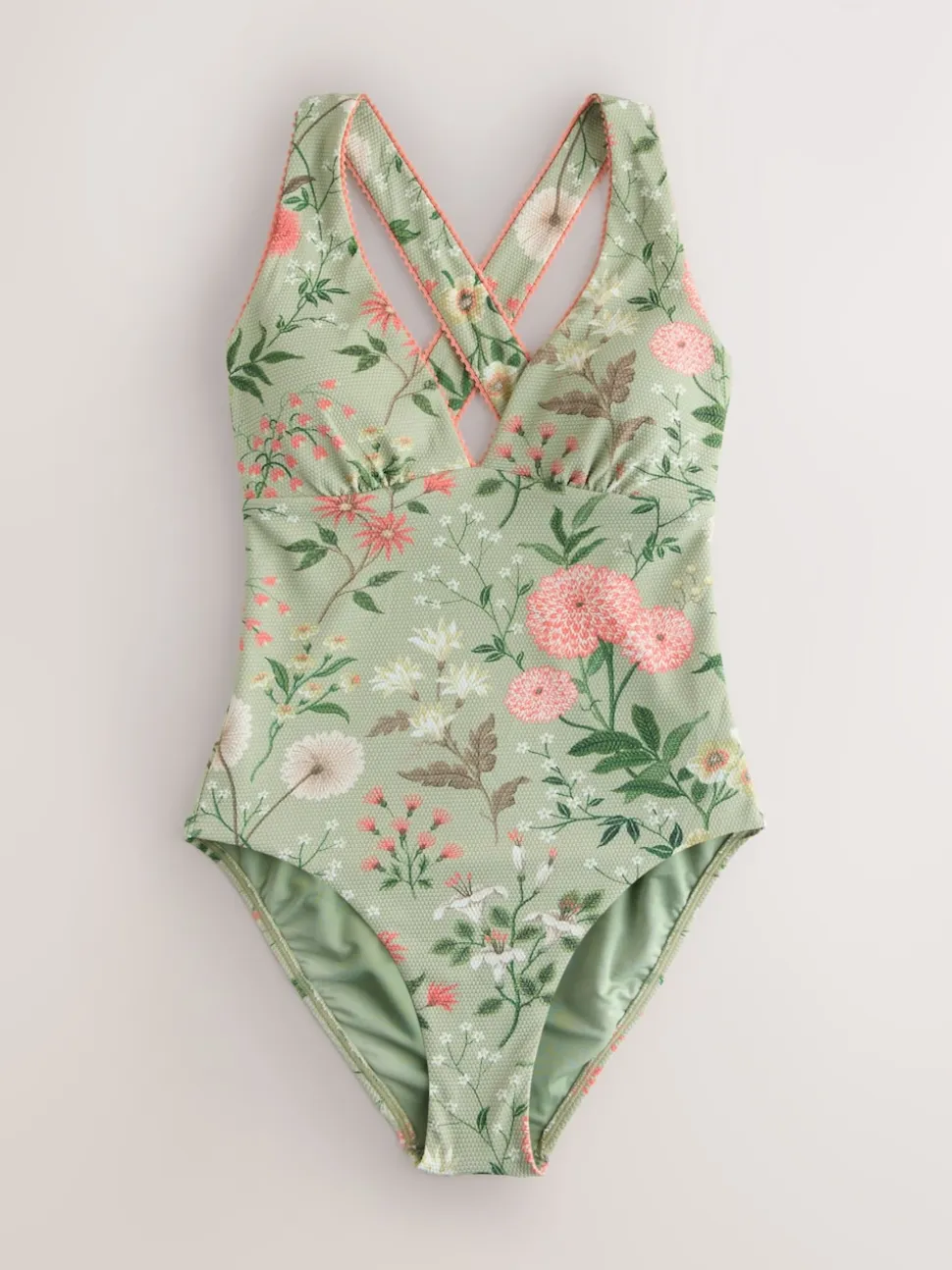 Laura Ashley Textured Plunge Tummy Control Swimsuit