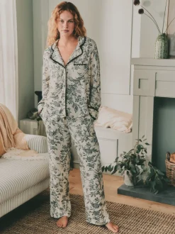 Laura Ashley viscose pyjama met knopen