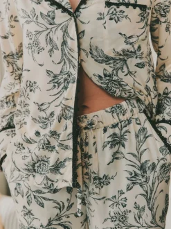 Laura Ashley viscose pyjama met knopen