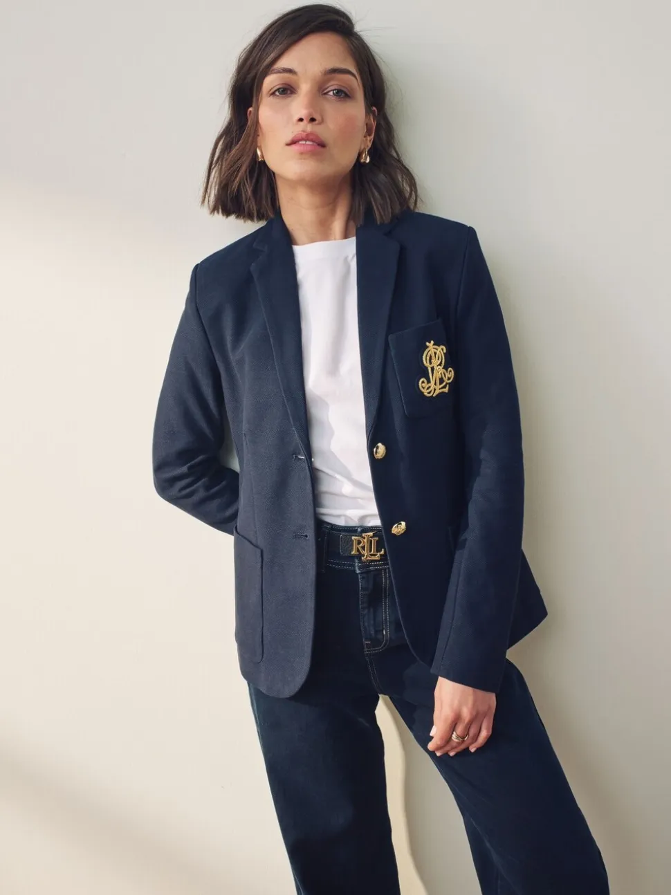 Lauren marineblauw - Lauren Ralph Lauren Anfisa Bullion Jacquard Blazer