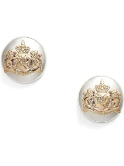 Lauren Ralph Lauren Gold Tone Crest Stud Earrings