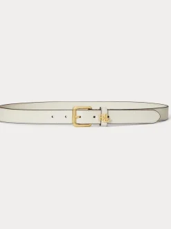 Lauren Ralph Lauren Logo Keeper Leather Skinny Belt