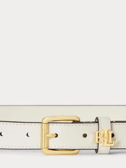 Lauren Ralph Lauren Logo Keeper Leather Skinny Belt