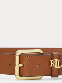 Lauren Tan - Lauren Ralph Lauren 3.2cm Logo-Keeper Leather Belt