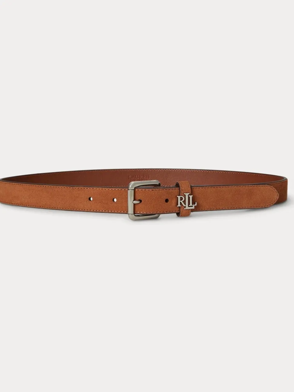 Lauren Tan - Lauren Ralph Lauren 2.5cm Skinny Logo-Keeper Leather Belt