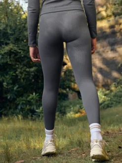 Leisteen grijs - Geribbelde naadloze legging met hoge taille