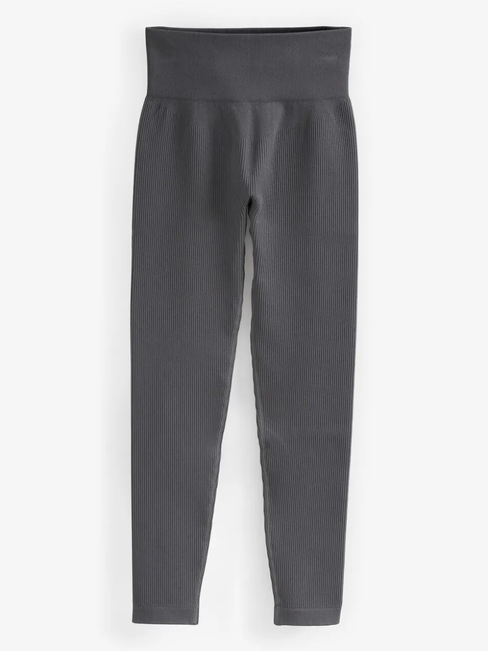 Leisteen grijs - Geribbelde naadloze legging met hoge taille
