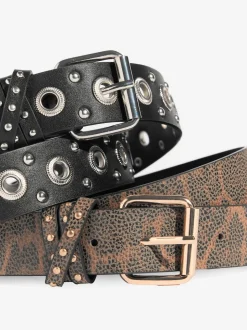 Leopard Print and Studded - Lipsy Belts 2 Pack