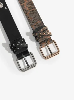 Leopard Print and Studded - Lipsy Belts 2 Pack
