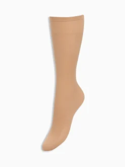 Licht beige - 20 Denier kniehoge sokken set van 5