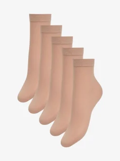 Licht beige - 5 Paar 20 denier enkelsokken