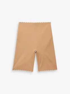 Licht beige - Buik- en dijcorrigerende slip met geschulpte rand