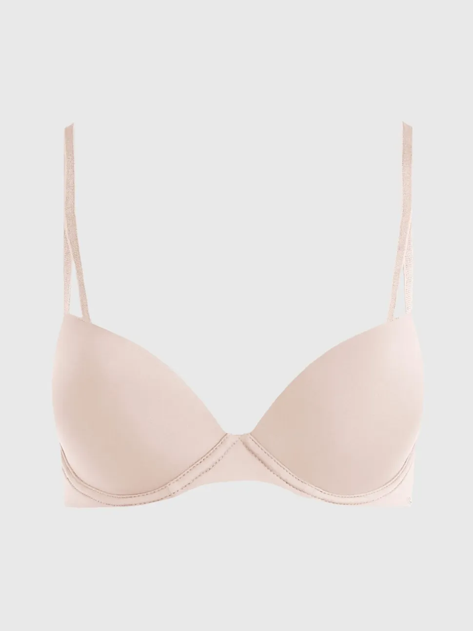 Licht beige - Calvin Klein - Verleidelijke comfortabel licht liftende demi-beha