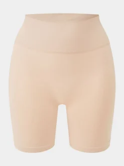 Licht beige - Heist - Contour vormgevende naadloze short met hoge taille